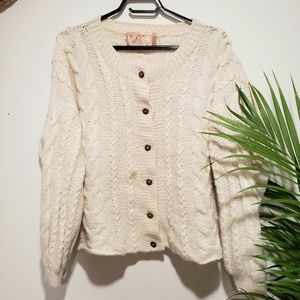 Vintage Alpaca Oversized Cableknit Cardigan
